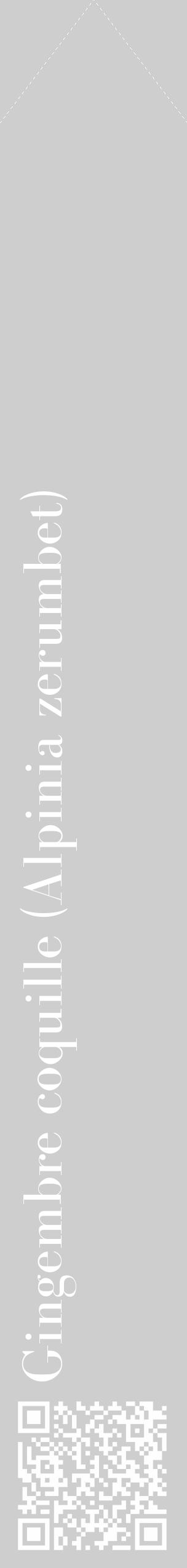 Étiquette de : Alpinia zerumbet - format c - style blanche17_simple_simplebod avec qrcode et comestibilité - position verticale