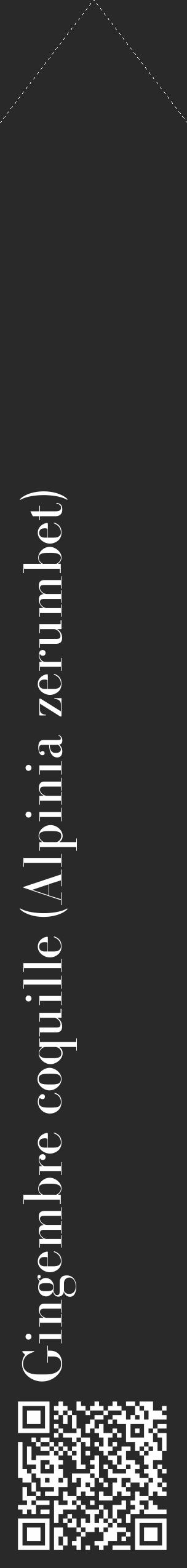 Étiquette de : Alpinia zerumbet - format c - style blanche34_simple_simplebod avec qrcode et comestibilité - position verticale