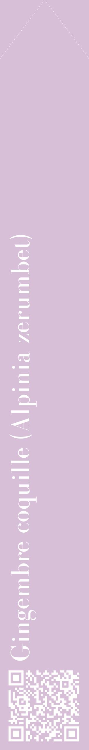 Étiquette de : Alpinia zerumbet - format c - style blanche54_simplebod avec qrcode et comestibilité