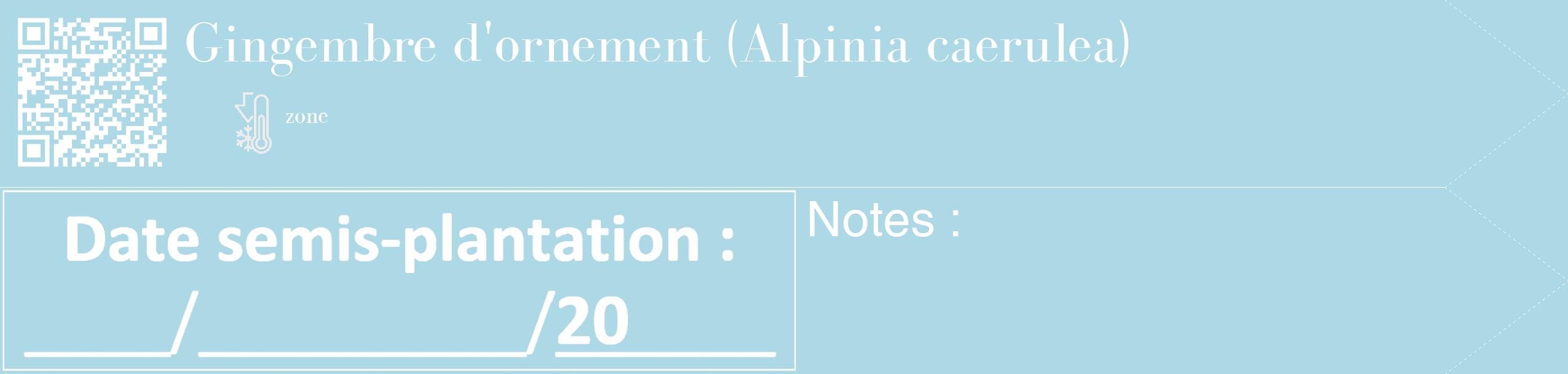 Étiquette de : Alpinia caerulea - format c - style blanche0_simple_simplebod avec qrcode et comestibilité