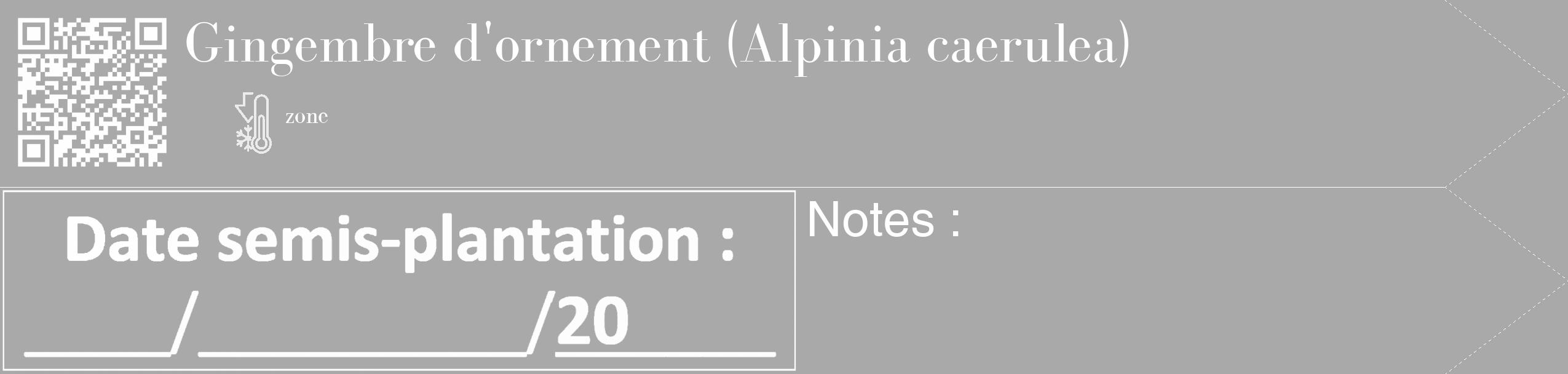 Étiquette de : Alpinia caerulea - format c - style blanche13_simple_simplebod avec qrcode et comestibilité