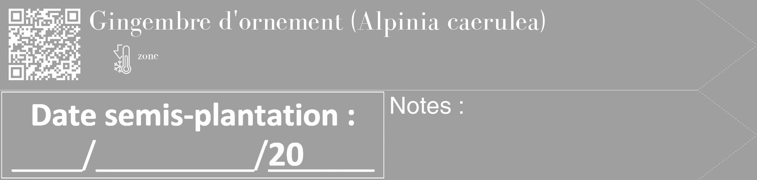 Étiquette de : Alpinia caerulea - format c - style blanche24_simple_simplebod avec qrcode et comestibilité