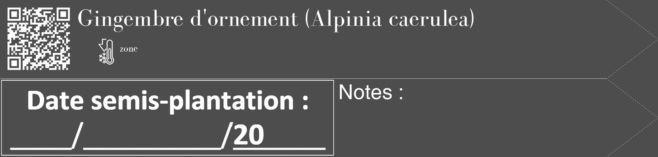 Étiquette de : Alpinia caerulea - format c - style blanche28_simple_simplebod avec qrcode et comestibilité