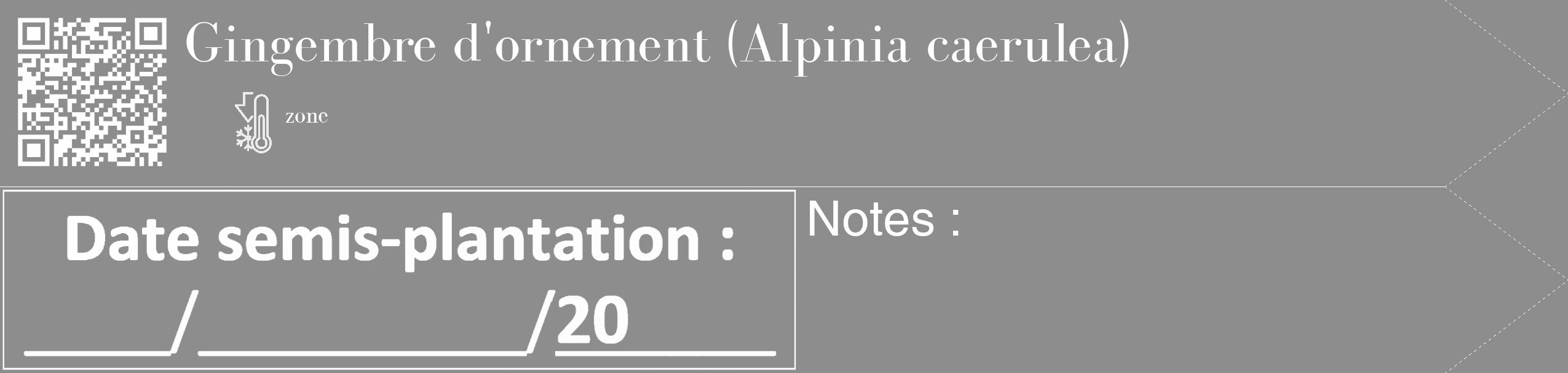 Étiquette de : Alpinia caerulea - format c - style blanche2_simple_simplebod avec qrcode et comestibilité