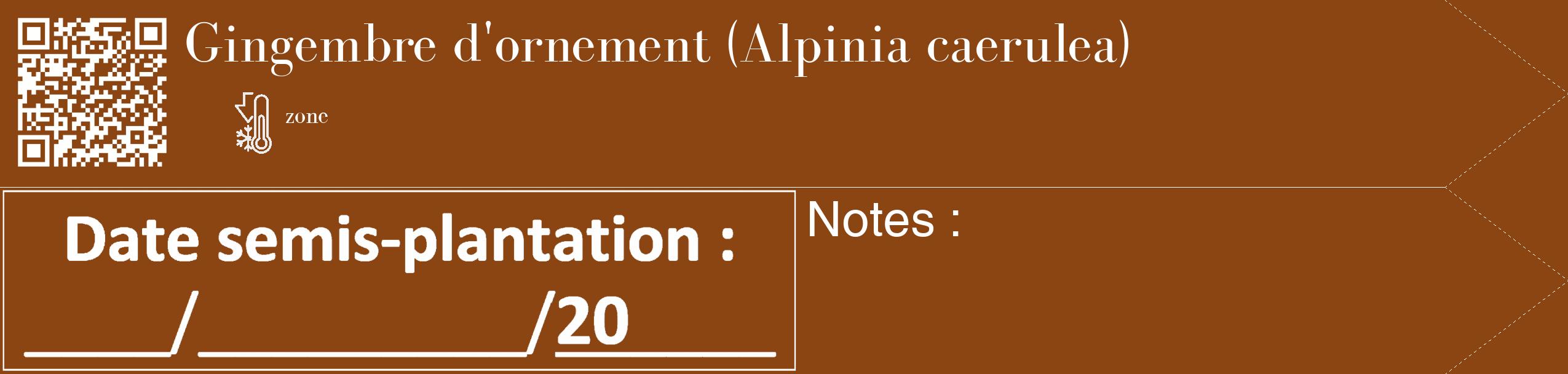 Étiquette de : Alpinia caerulea - format c - style blanche30_simple_simplebod avec qrcode et comestibilité