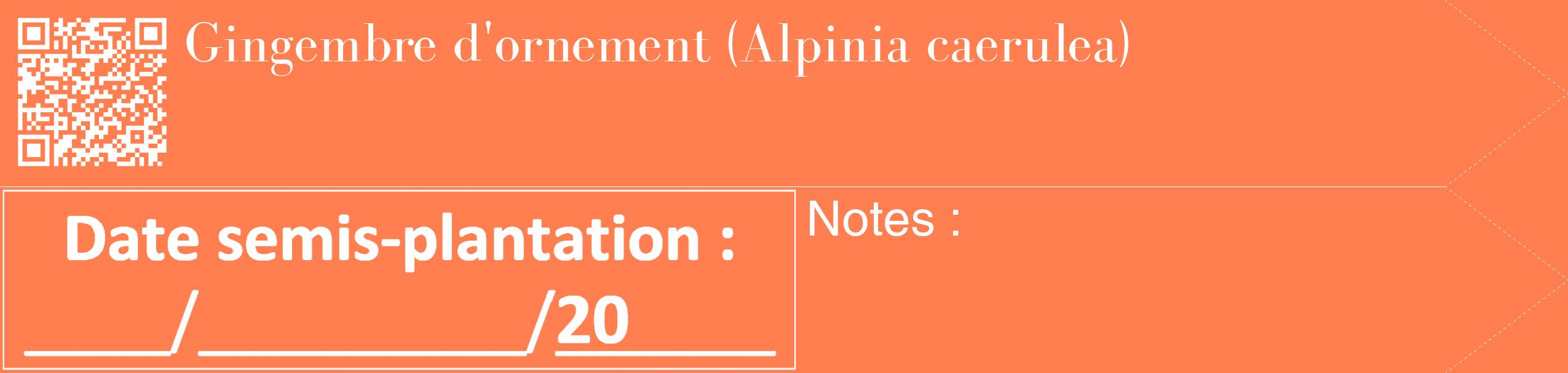 Étiquette de : Alpinia caerulea - format c - style blanche24_simple_simplebod avec qrcode et comestibilité