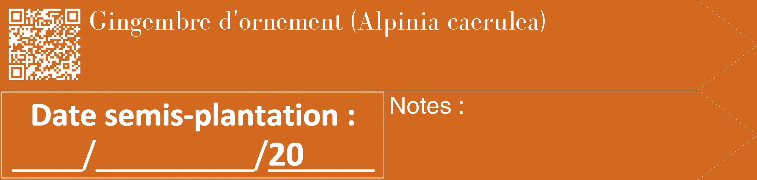 Étiquette de : Alpinia caerulea - format c - style blanche31_simple_simplebod avec qrcode et comestibilité