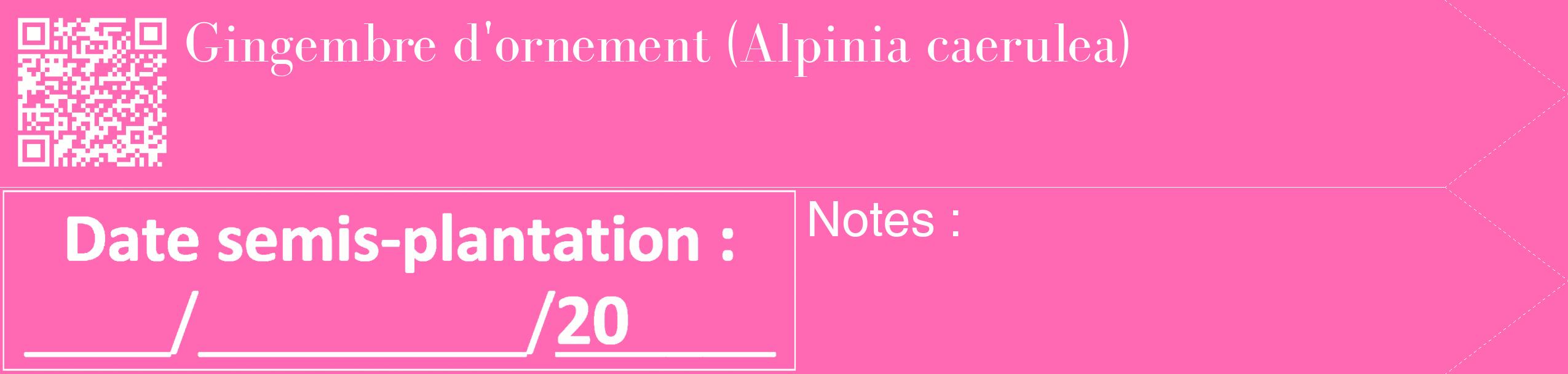 Étiquette de : Alpinia caerulea - format c - style blanche42_simple_simplebod avec qrcode et comestibilité