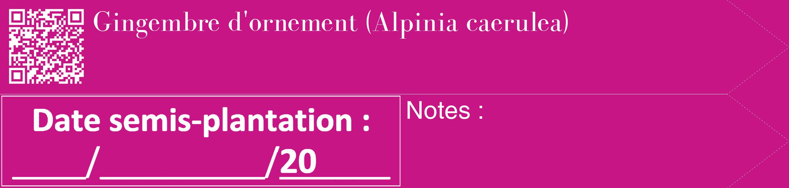 Étiquette de : Alpinia caerulea - format c - style blanche45_simple_simplebod avec qrcode et comestibilité