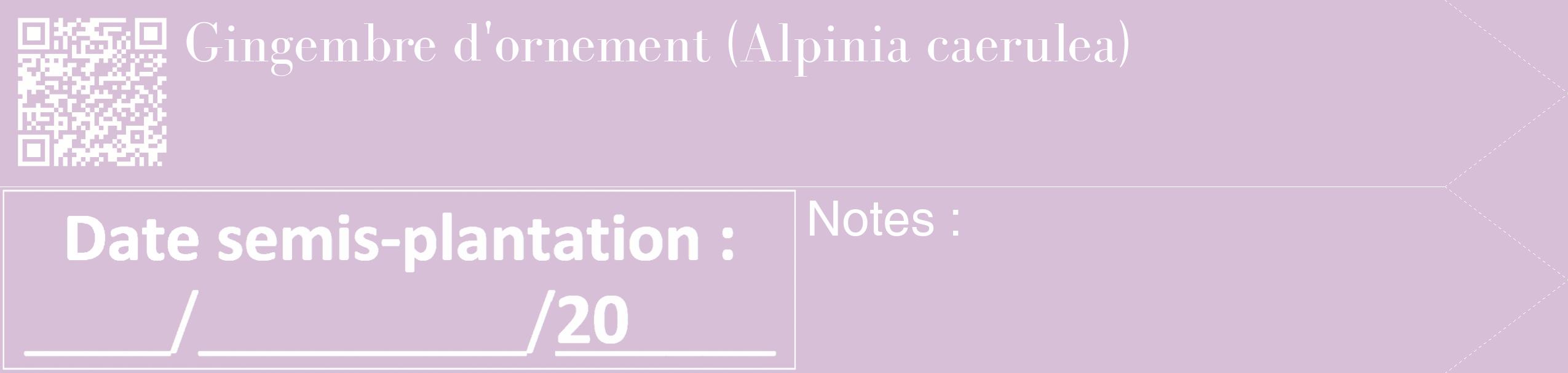 Étiquette de : Alpinia caerulea - format c - style blanche54_simple_simplebod avec qrcode et comestibilité