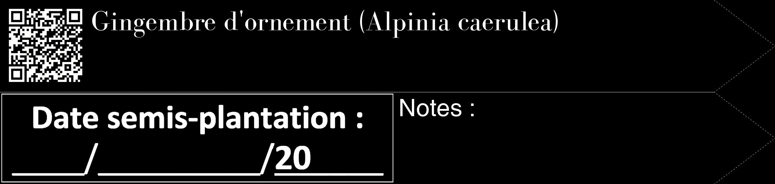 Étiquette de : Alpinia caerulea - format c - style blanche59_simple_simplebod avec qrcode et comestibilité