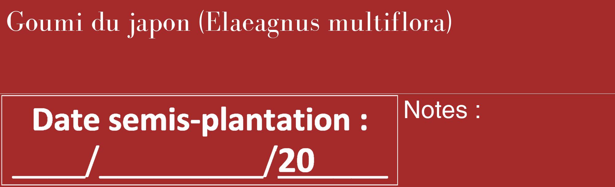 Étiquette de : Elaeagnus multiflora - format c - style blanche33_basique_basiquebod avec comestibilité