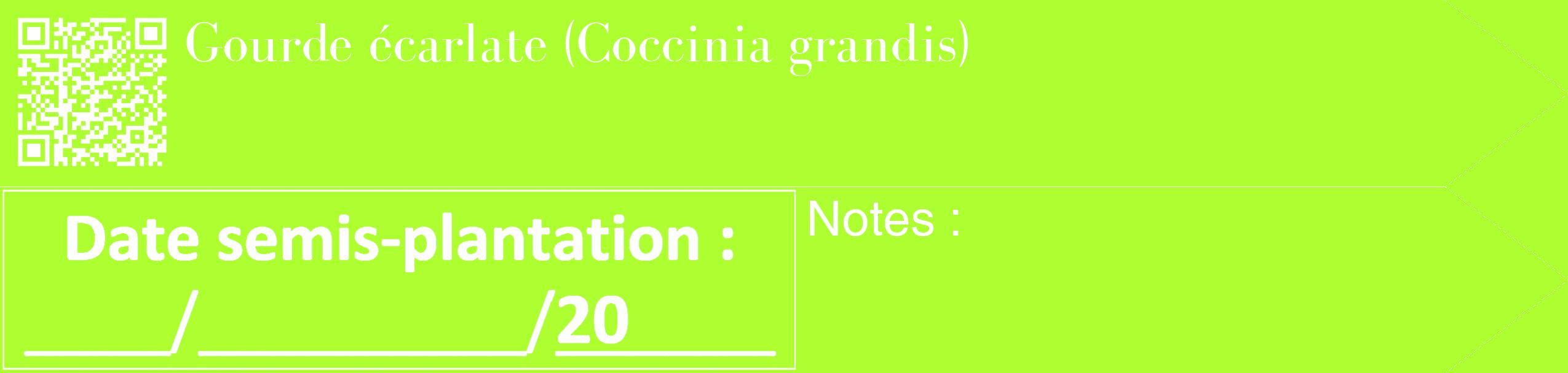 Étiquette de : Coccinia grandis - format c - style blanche17_simple_simplebod avec qrcode et comestibilité