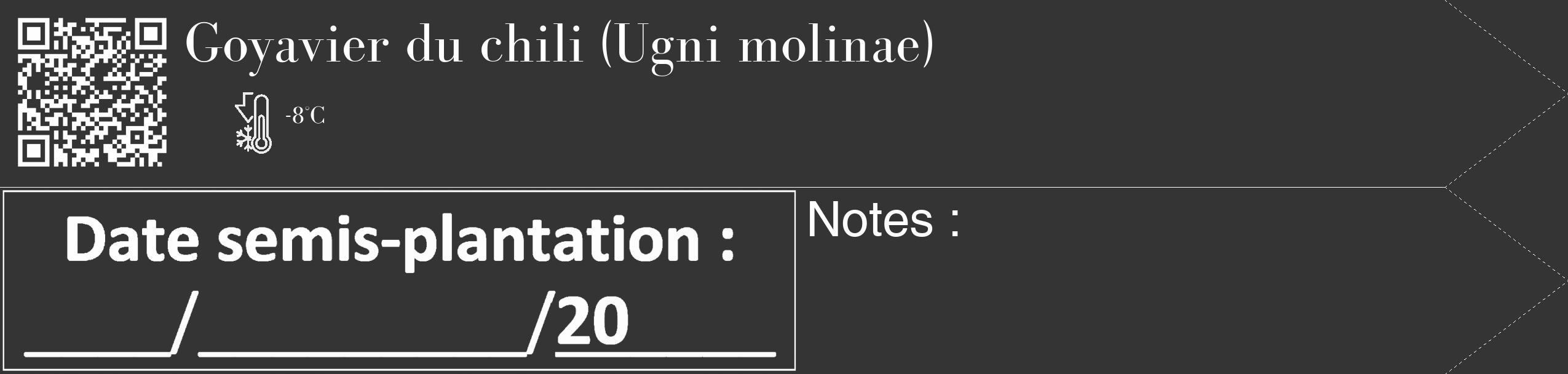 Étiquette de : Ugni molinae - format c - style blanche46_simple_simplebod avec qrcode et comestibilité