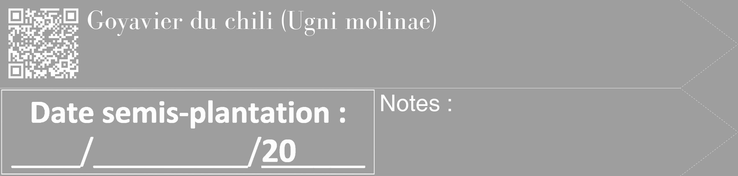 Étiquette de : Ugni molinae - format c - style blanche42_simple_simplebod avec qrcode et comestibilité