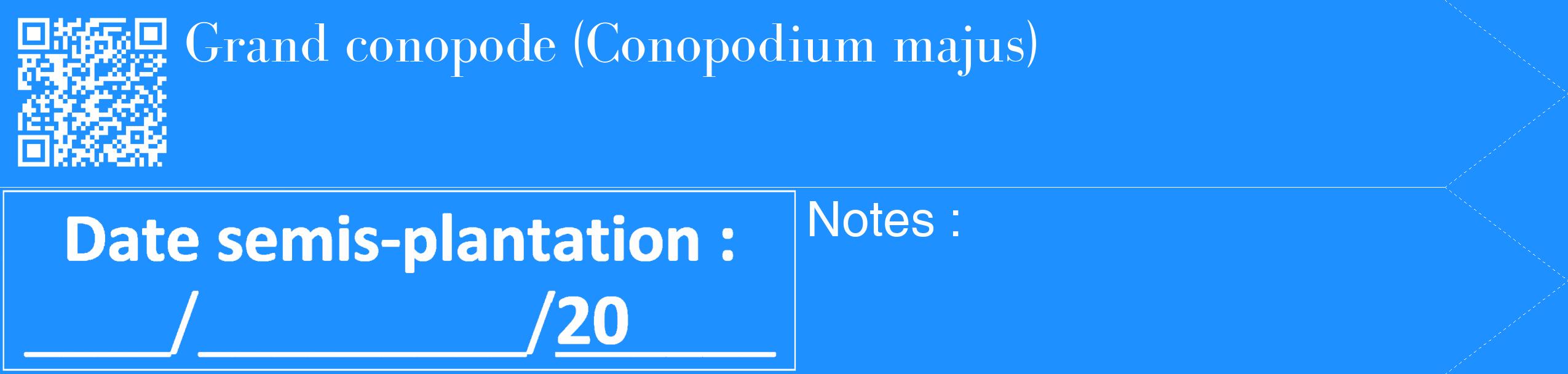 Étiquette de : Conopodium majus - format c - style blanche3_simple_simplebod avec qrcode et comestibilité