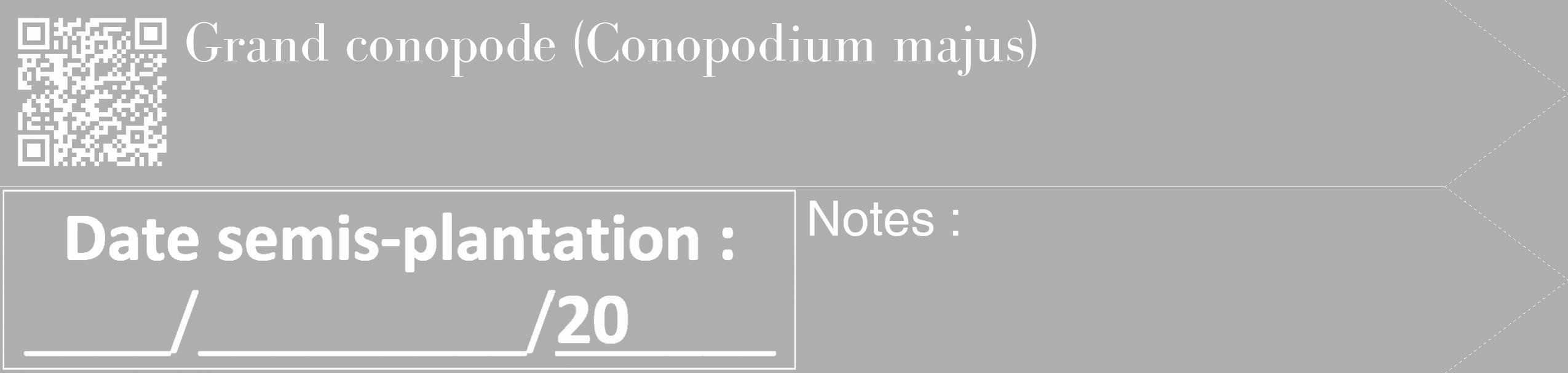 Étiquette de : Conopodium majus - format c - style blanche53_simple_simplebod avec qrcode et comestibilité