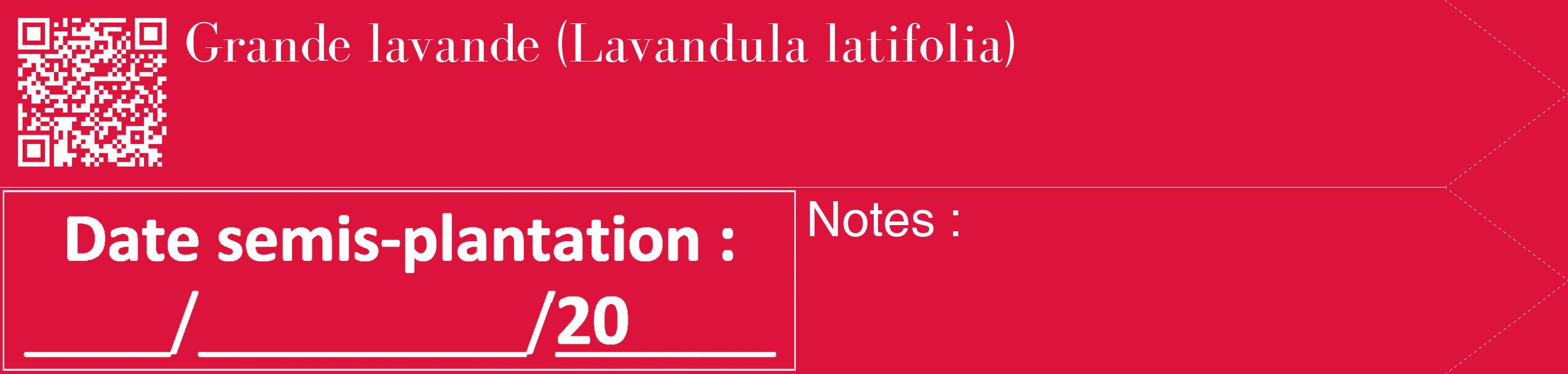 Étiquette de : Lavandula latifolia - format c - style blanche36_simple_simplebod avec qrcode et comestibilité