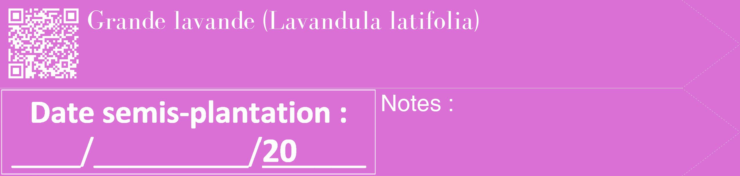 Étiquette de : Lavandula latifolia - format c - style blanche52_simple_simplebod avec qrcode et comestibilité