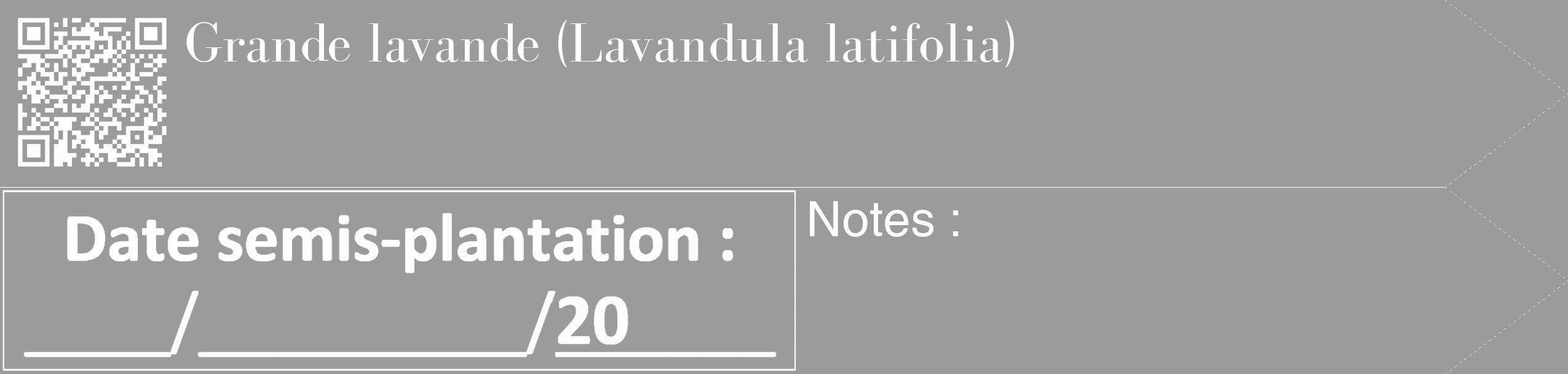 Étiquette de : Lavandula latifolia - format c - style blanche52_simple_simplebod avec qrcode et comestibilité