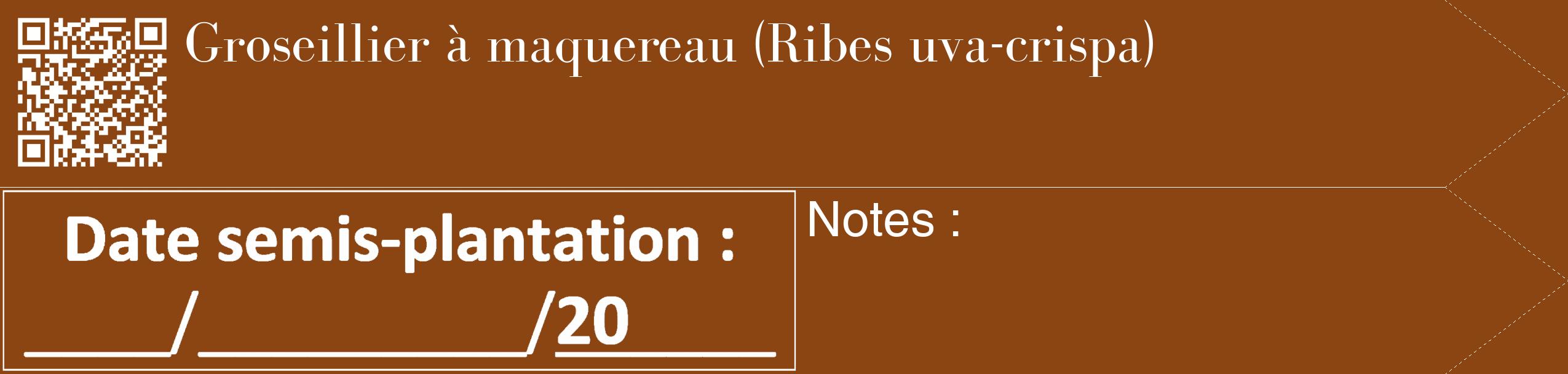 Étiquette de : Ribes uva-crispa - format c - style blanche30_simple_simplebod avec qrcode et comestibilité
