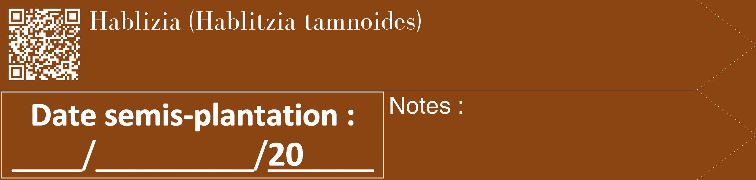 Étiquette de : Hablitzia tamnoides - format c - style blanche30_simple_simplebod avec qrcode et comestibilité