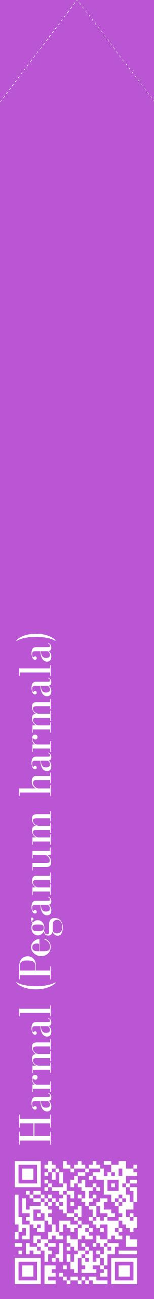 Étiquette de : Peganum harmala - format c - style blanche50_simplebod avec qrcode et comestibilité