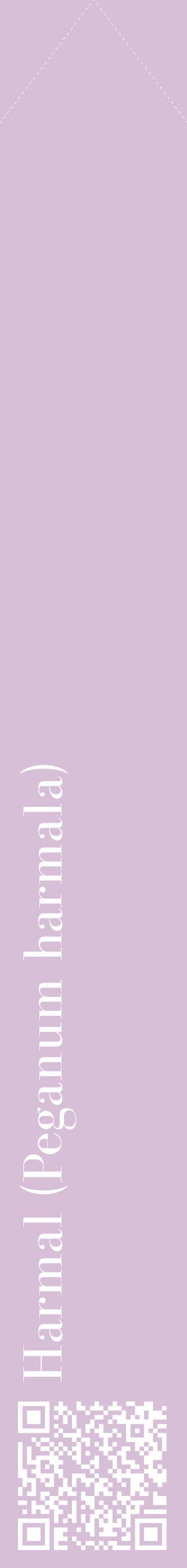 Étiquette de : Peganum harmala - format c - style blanche54_simplebod avec qrcode et comestibilité