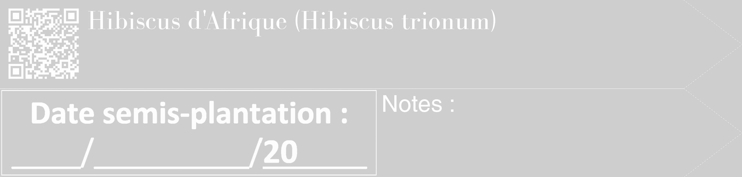 Étiquette de : Hibiscus trionum - format c - style blanche17_simple_simplebod avec qrcode et comestibilité