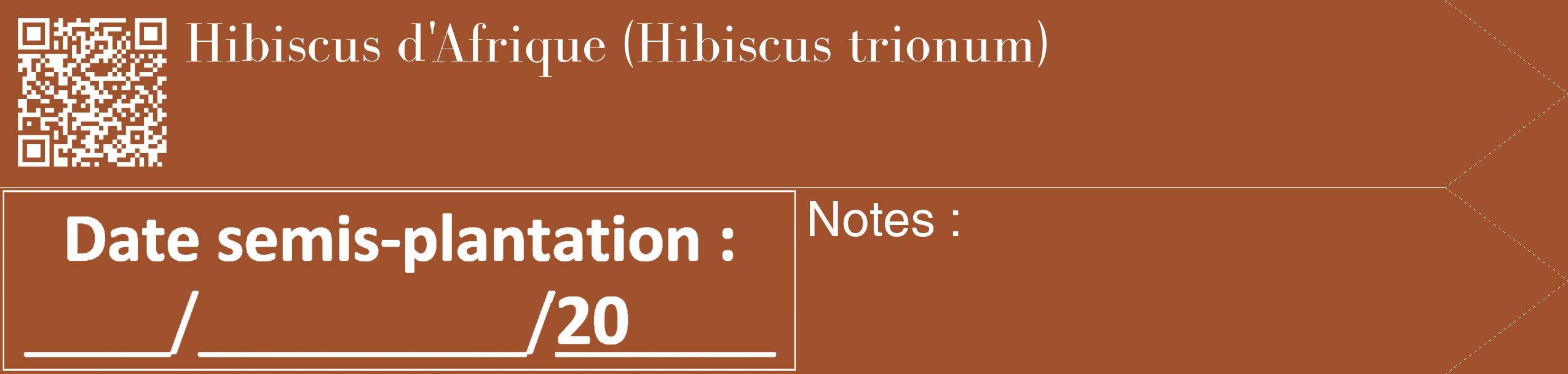 Étiquette de : Hibiscus trionum - format c - style blanche32_simple_simplebod avec qrcode et comestibilité
