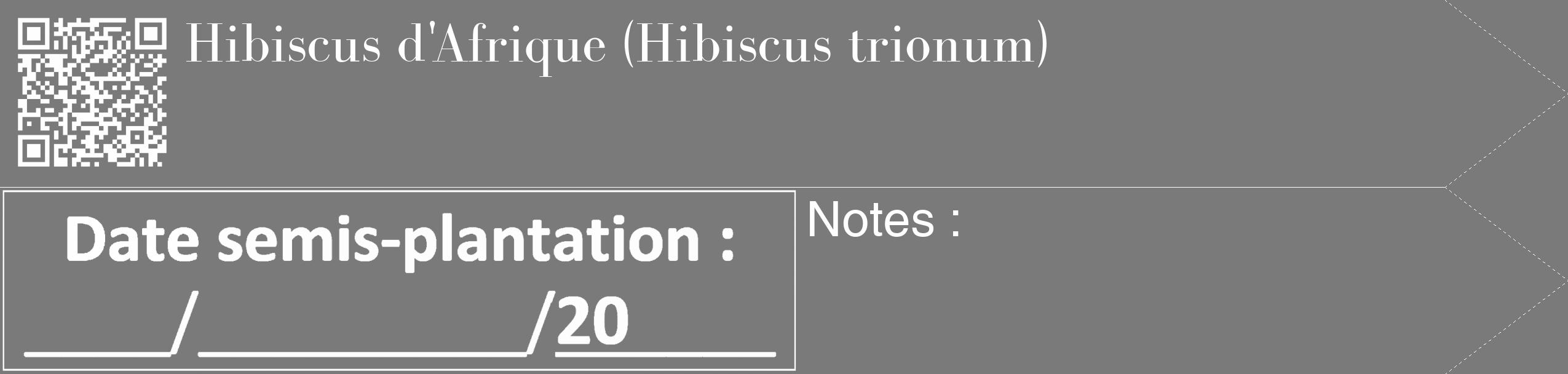Étiquette de : Hibiscus trionum - format c - style blanche3_simple_simplebod avec qrcode et comestibilité