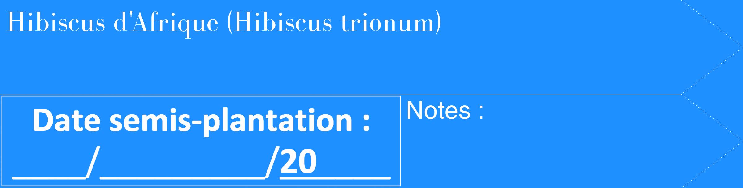 Étiquette de : Hibiscus trionum - format c - style blanche3_simple_simplebod avec comestibilité