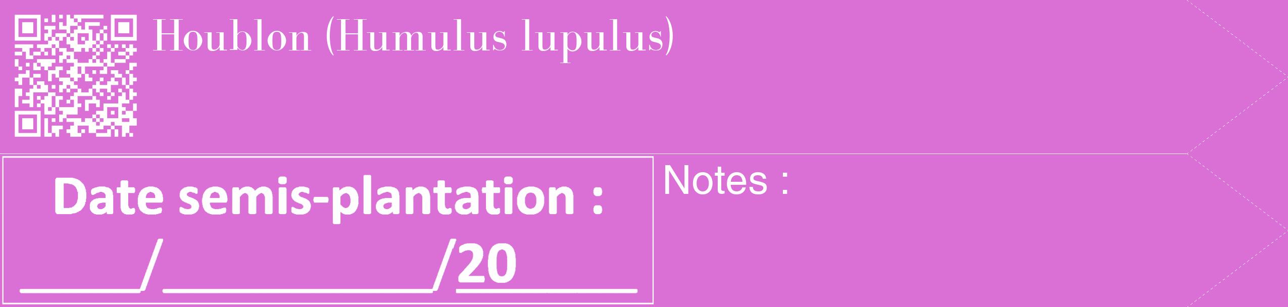 Étiquette de : Humulus lupulus - format c - style blanche52_simple_simplebod avec qrcode et comestibilité