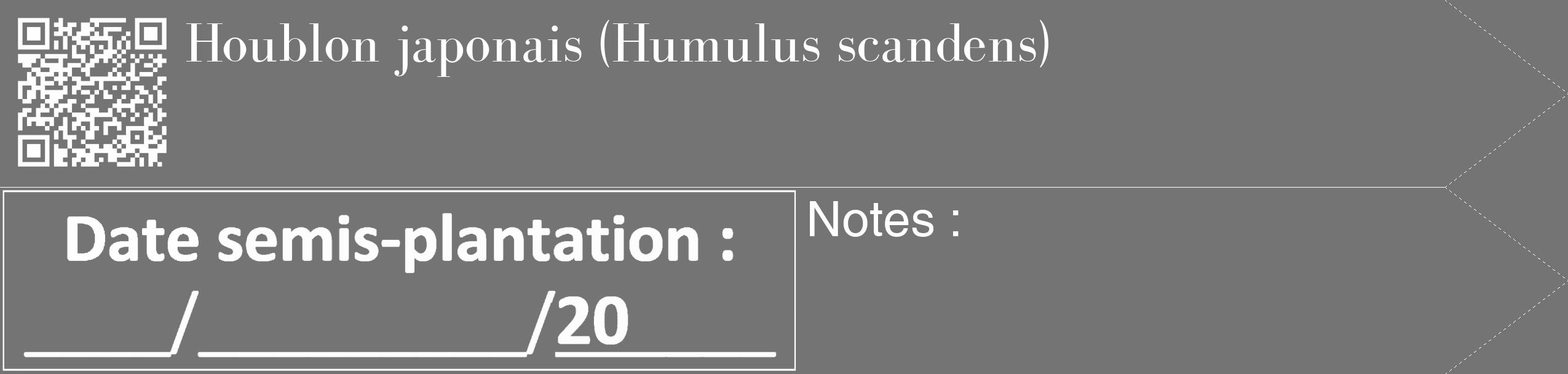 Étiquette de : Humulus scandens - format c - style blanche26_simple_simplebod avec qrcode et comestibilité