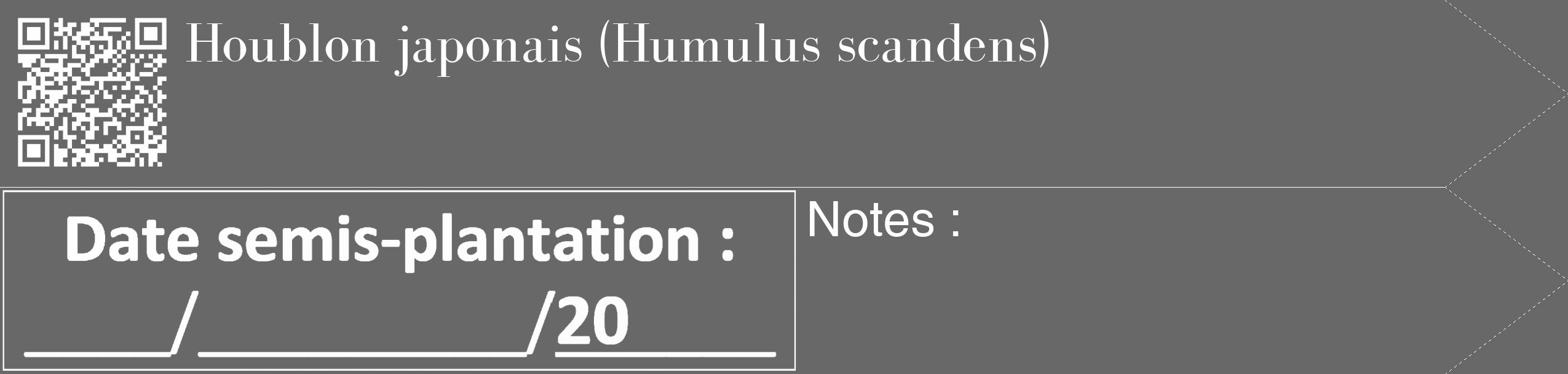 Étiquette de : Humulus scandens - format c - style blanche43_simple_simplebod avec qrcode et comestibilité