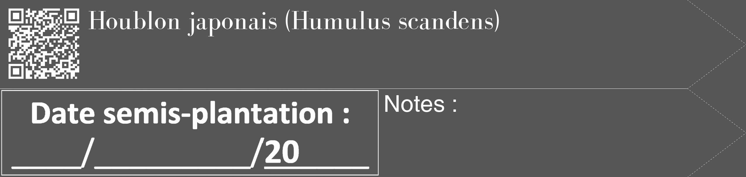 Étiquette de : Humulus scandens - format c - style blanche45_simple_simplebod avec qrcode et comestibilité