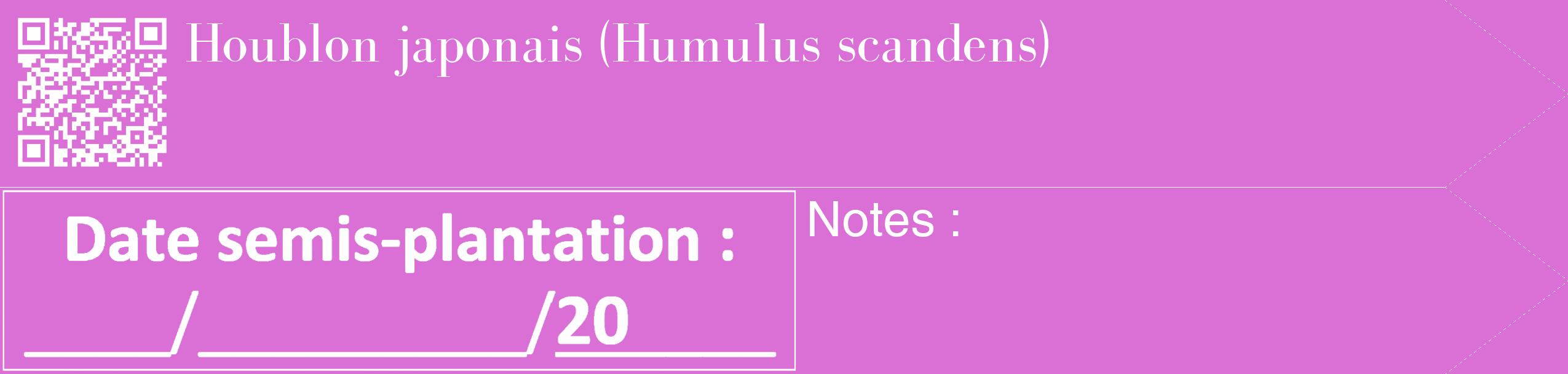 Étiquette de : Humulus scandens - format c - style blanche52_simple_simplebod avec qrcode et comestibilité