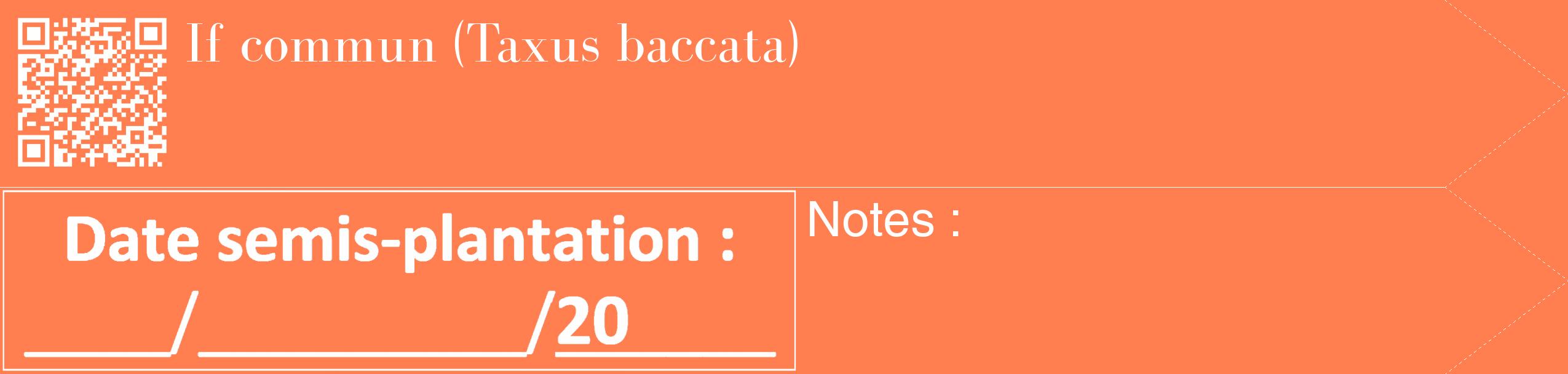 Étiquette de : Taxus baccata - format c - style blanche24_simple_simplebod avec qrcode et comestibilité