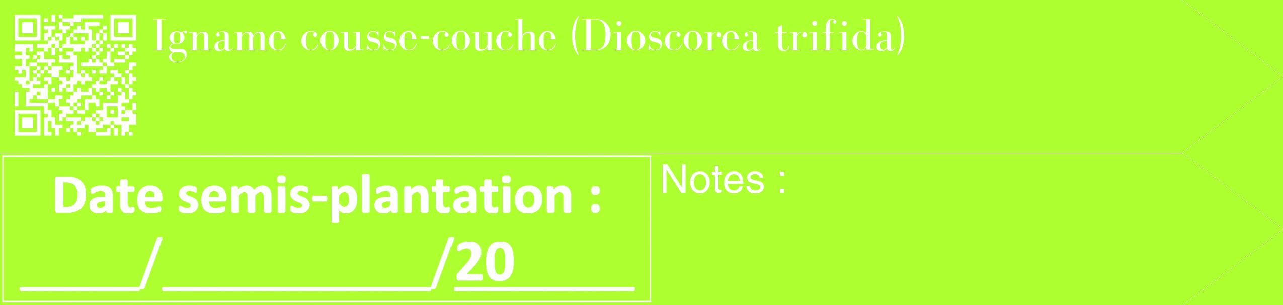 Étiquette de : Dioscorea trifida - format c - style blanche17_simple_simplebod avec qrcode et comestibilité