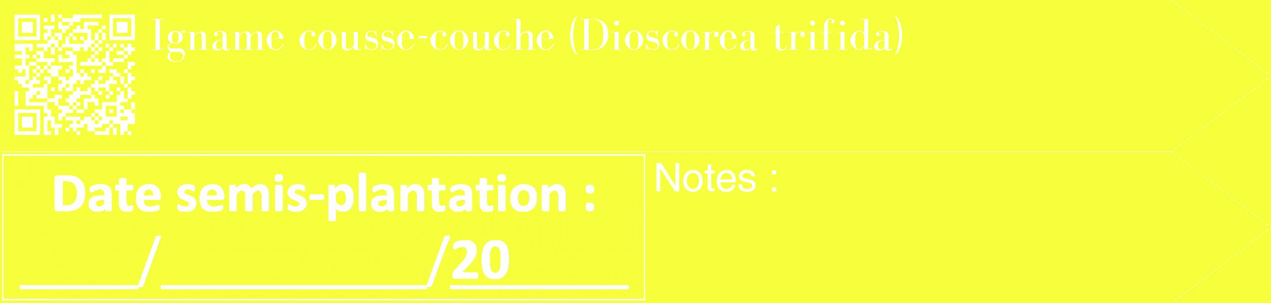 Étiquette de : Dioscorea trifida - format c - style blanche18_simple_simplebod avec qrcode et comestibilité