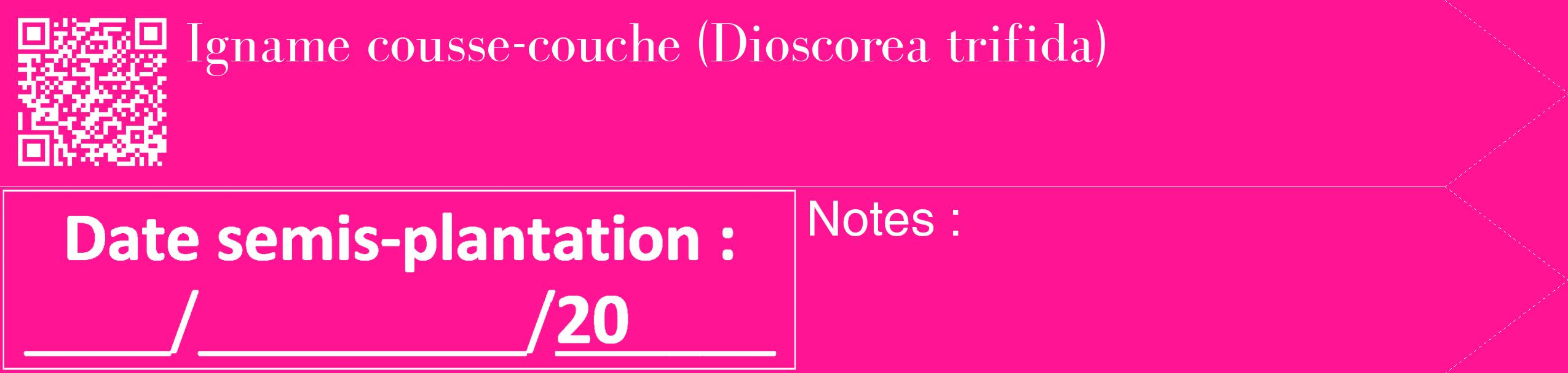 Étiquette de : Dioscorea trifida - format c - style blanche43_simple_simplebod avec qrcode et comestibilité