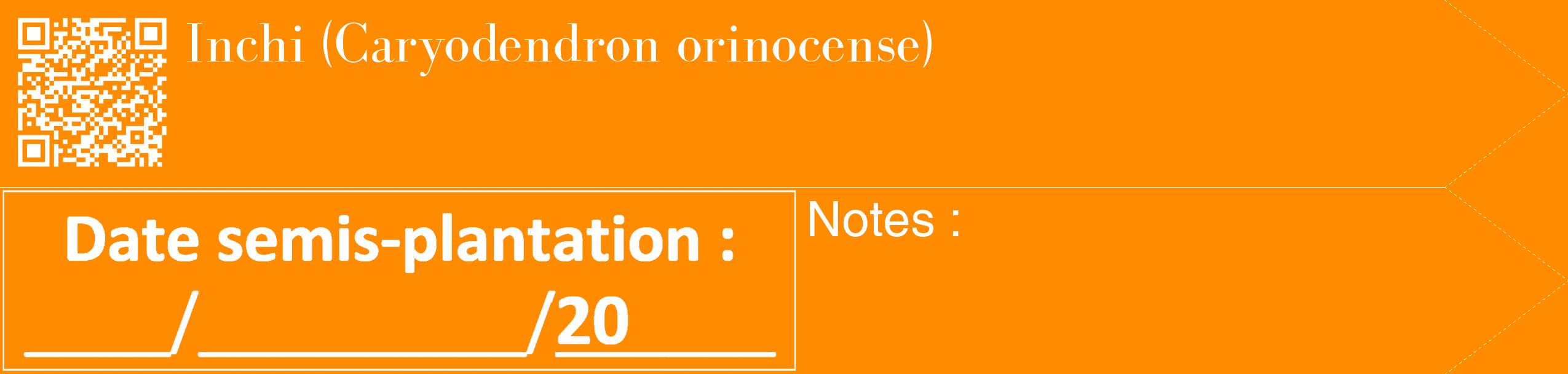 Étiquette de : Caryodendron orinocense - format c - style blanche23_simple_simplebod avec qrcode et comestibilité