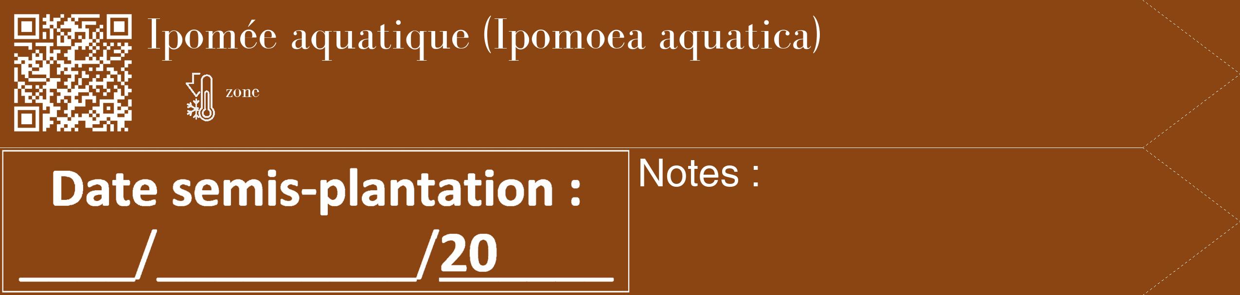 Étiquette de : Ipomoea aquatica - format c - style blanche30_simple_simplebod avec qrcode et comestibilité