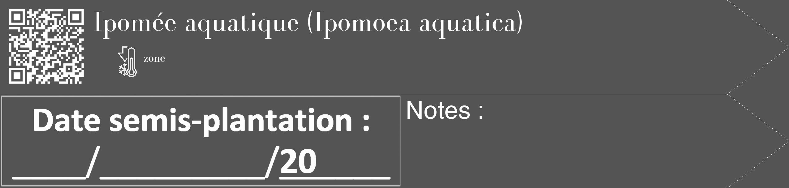 Étiquette de : Ipomoea aquatica - format c - style blanche36_simple_simplebod avec qrcode et comestibilité