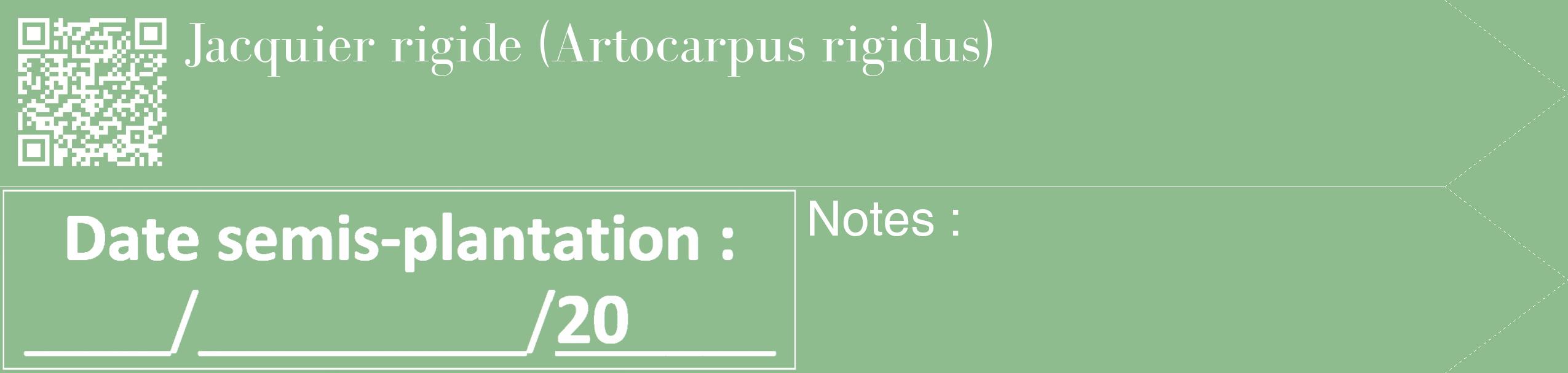 Étiquette de : Artocarpus rigidus - format c - style blanche13_simple_simplebod avec qrcode et comestibilité