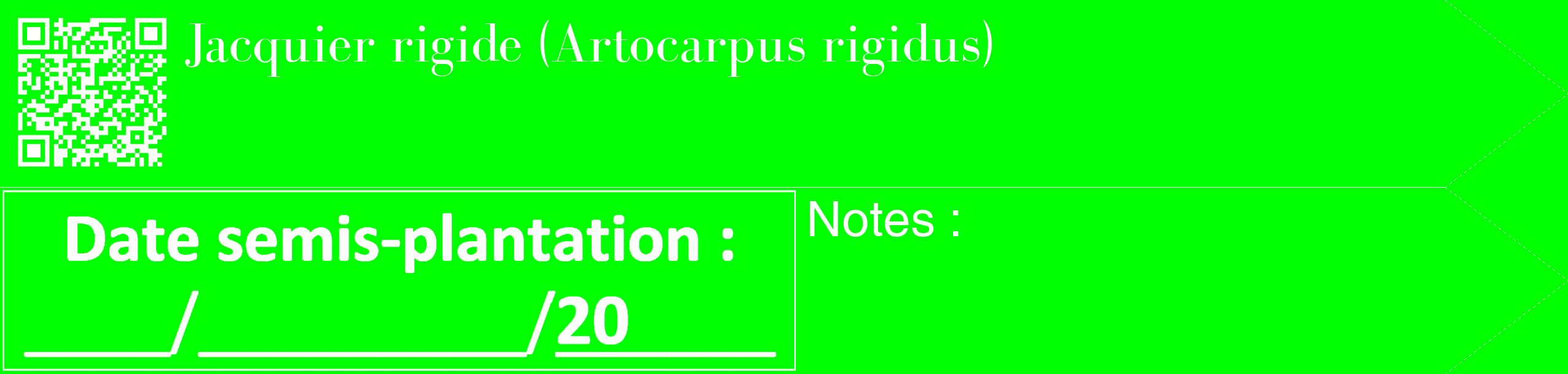 Étiquette de : Artocarpus rigidus - format c - style blanche16_simple_simplebod avec qrcode et comestibilité