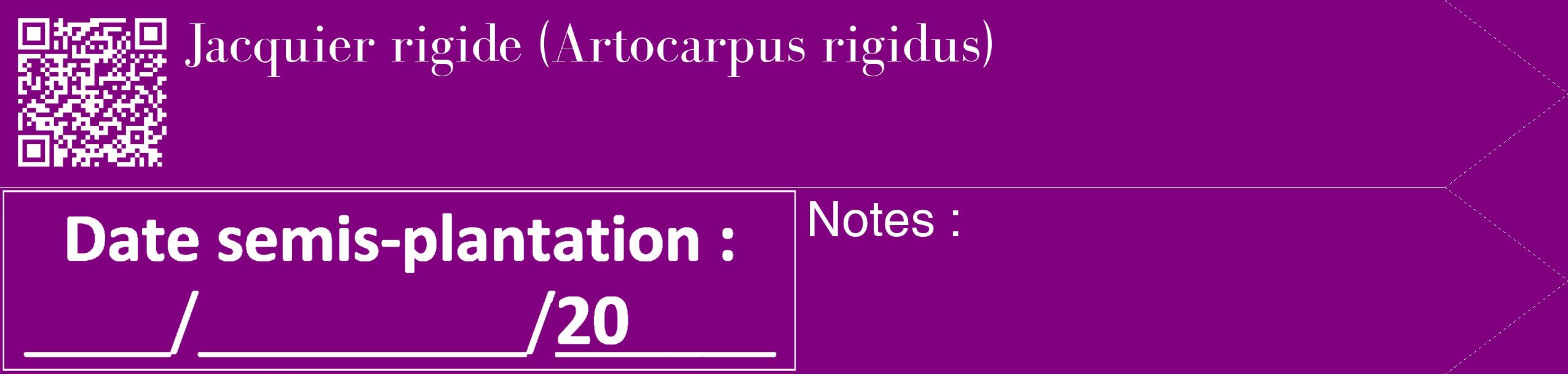 Étiquette de : Artocarpus rigidus - format c - style blanche46_simple_simplebod avec qrcode et comestibilité