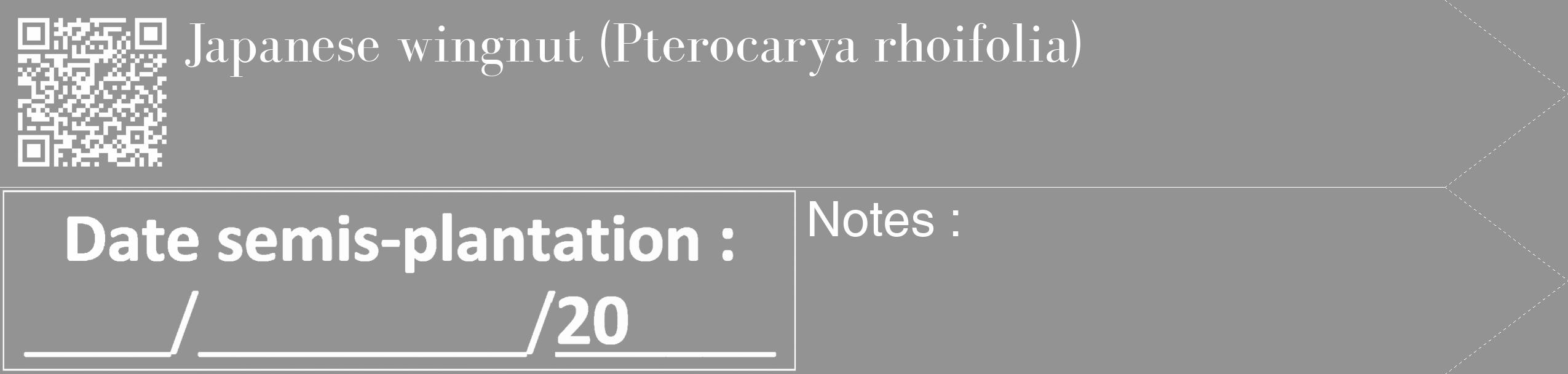 Étiquette de : Pterocarya rhoifolia - format c - style blanche44_simple_simplebod avec qrcode et comestibilité