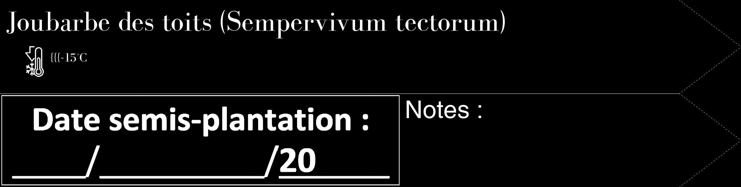 Étiquette de : Sempervivum tectorum - format c - style blanche59_simple_simplebod avec comestibilité