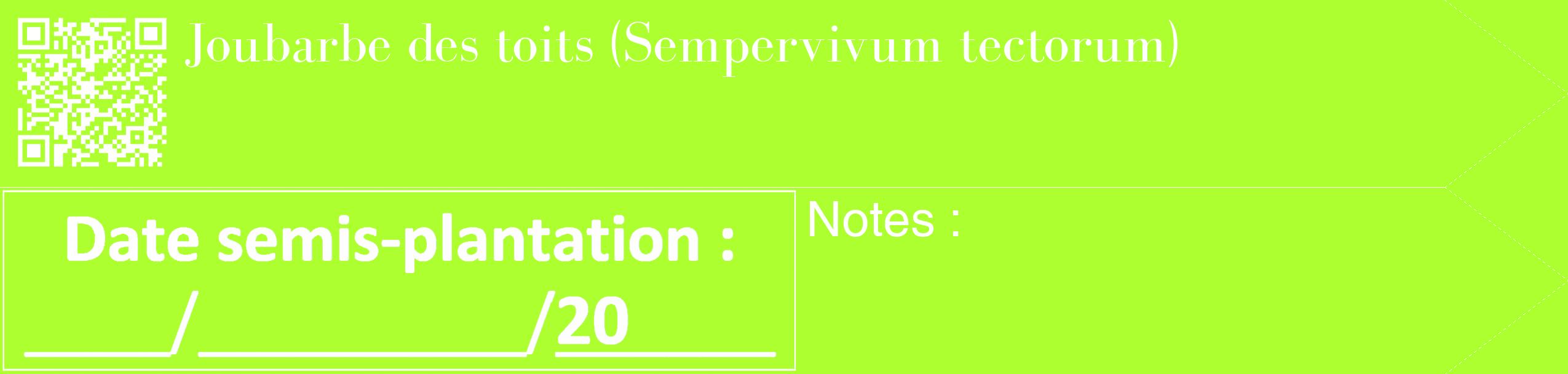Étiquette de : Sempervivum tectorum - format c - style blanche17_simple_simplebod avec qrcode et comestibilité